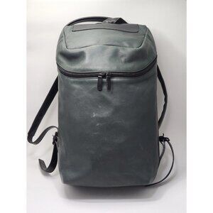 POSTALCO All Leather Flat Pack Charcoal Black Made in Japan Backpack Bag